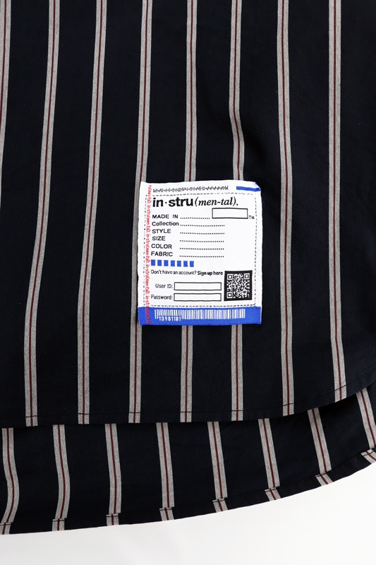Maison MIHARA YASUHIRO in��stru(men-tal). COTTON HIGH DENSITY STRIPE LS SHIRTS �֥�å� I16SH111