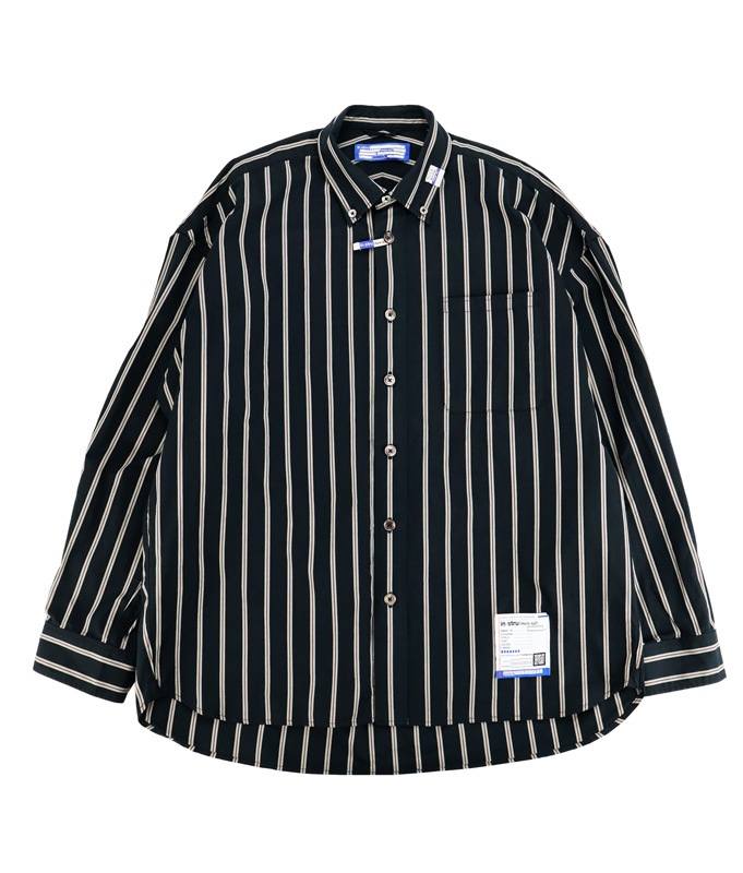 Maison MIHARA YASUHIRO in��stru(men-tal). COTTON HIGH DENSITY STRIPE LS SHIRTS �֥�å� I16SH111