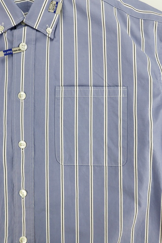 Maison MIHARA YASUHIRO in��stru(men-tal). COTTON HIGH DENSITY STRIPE LS SHIRTS �饤�ȥ֥롼 I16SH111