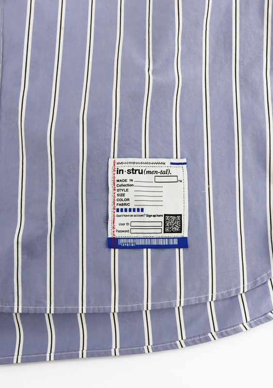 Maison MIHARA YASUHIRO in��stru(men-tal). COTTON HIGH DENSITY STRIPE LS SHIRTS �饤�ȥ֥롼 I16SH111