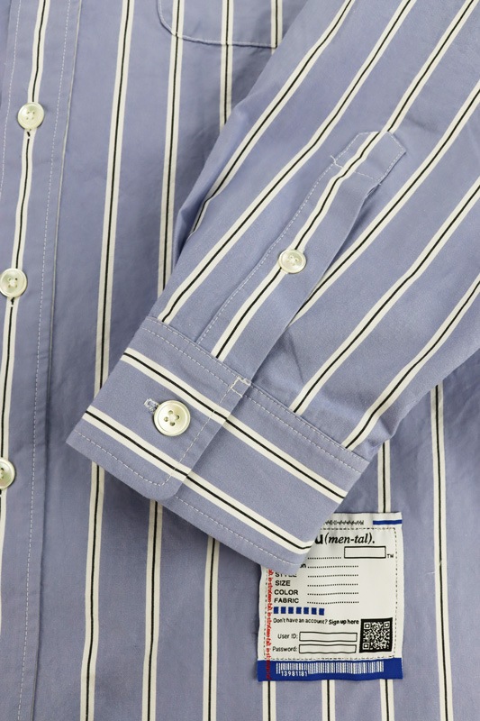Maison MIHARA YASUHIRO in��stru(men-tal). COTTON HIGH DENSITY STRIPE LS SHIRTS �饤�ȥ֥롼 I16SH111
