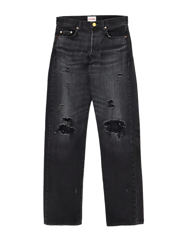 25SSKAMIYA ߥ BORO Denim Straight Pants ֥å G14PT038