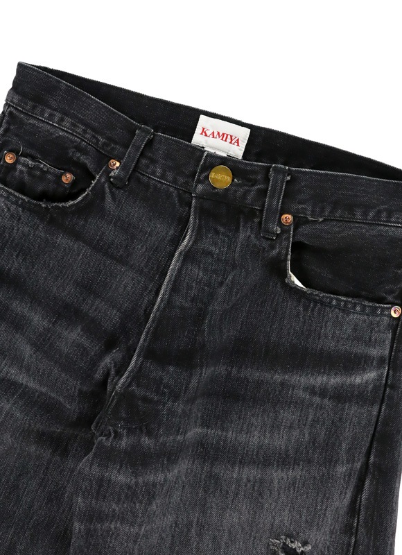 25SSKAMIYA ߥ BORO Denim Straight Pants ֥å G14PT038