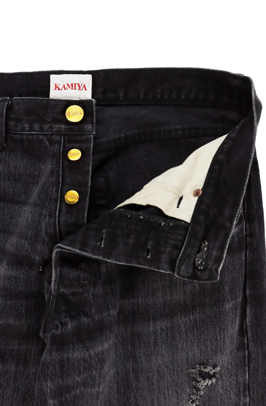25SSKAMIYA ߥ BORO Denim Straight Pants ֥å G14PT038