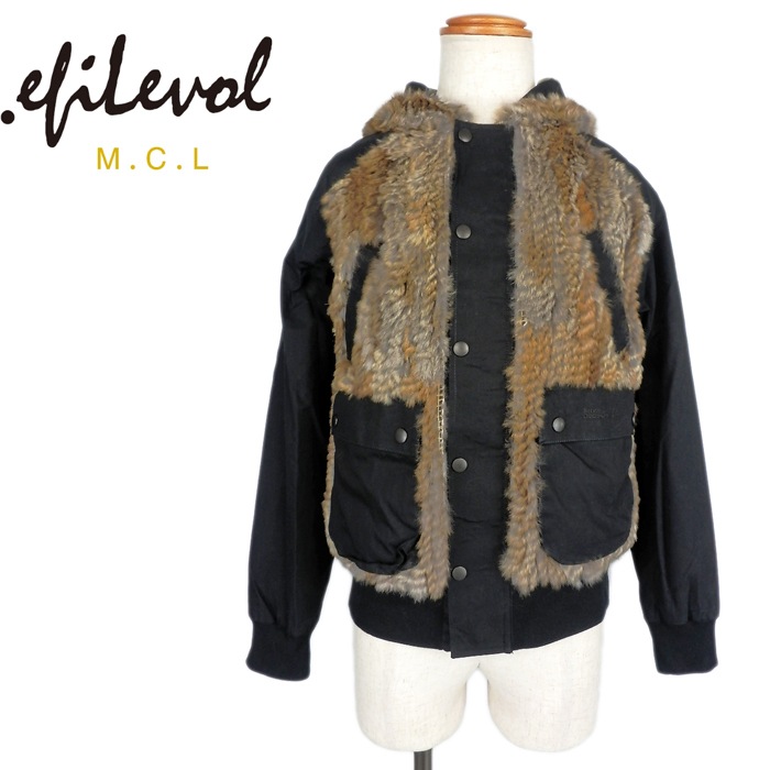 50%OFF.efilevol եܥ ӥåȥե֥륾 ֥å Fur Paraffin Parka efiLPTN-JK03u / ѡ ߥ꥿꡼