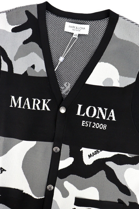 ��26SS��MARK&LONA �ޡ�������ɥ��� Gauge Camouflage Knit Vest | MEN  �٥��� �֥�å� MLM-6A-AB02
