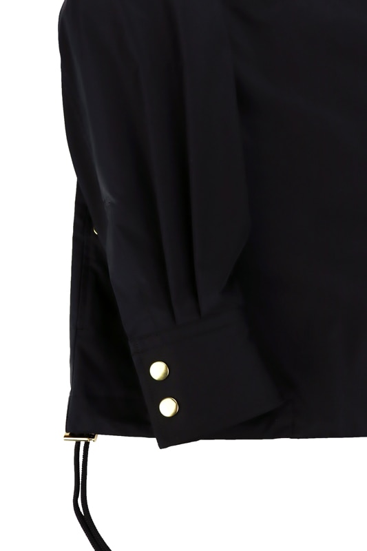 CULLNI ����� High Count Stretch Twill Dot Button Collarless Jacket BLACK 25-SS-040B