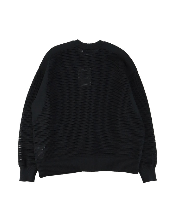 ��50%OFF��CULLNI ����� Bi Color Collarless Mesh Knit Jacket BLACK 25-SS-043