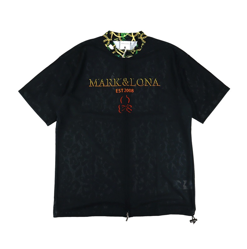 ��26SS��MARK&LONA �ޡ�������ɥ��� Fragment Jacquard Mock Tee | MEN  ��å��ͥå� �֥�å� MLM-6A-AC07