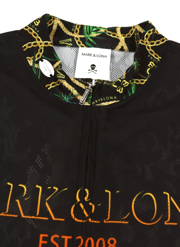 ��26SS��MARK&LONA �ޡ�������ɥ��� Fragment Jacquard Mock Tee | MEN  ��å��ͥå� �֥�å� MLM-6A-AC07