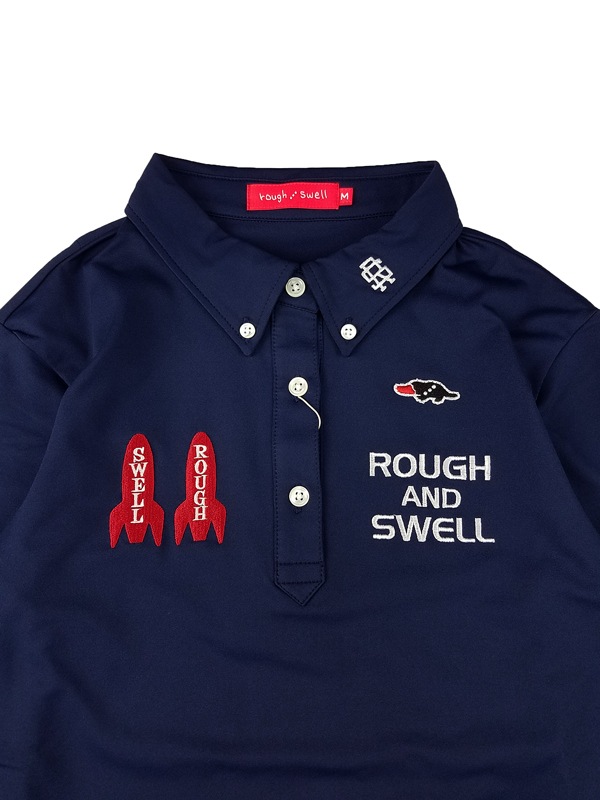 rough&swell ラフアンドスウェル 長袖 ポロシャツM レッド rough&swell ラフアンドスウェル 長袖 ポロシャツM レッド