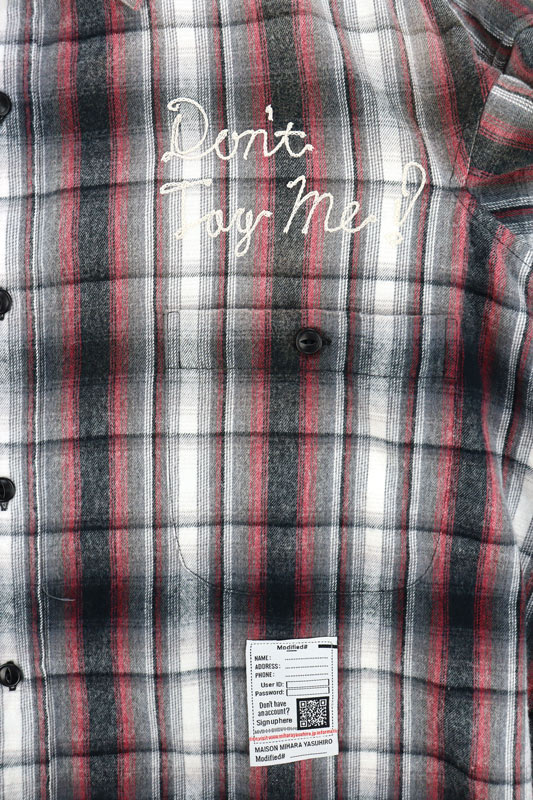 ��26SS��Maison MIHARA YASUHIRO �᥾�� �ߥϥ�䥹�ҥ� Vintage Like Check Shirt �֥�å� J16SH181