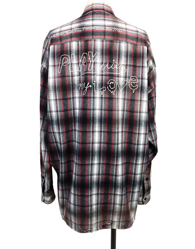 ��26SS��Maison MIHARA YASUHIRO �᥾�� �ߥϥ�䥹�ҥ� Vintage Like Check Shirt �֥�å� J16SH181