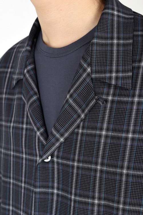 LAD MUSICIAN オープンカラービッグシャツ グレーパープル LAD MUSICIAN ラッドミュージシャン OPEN COLLAR SHIRT オープン