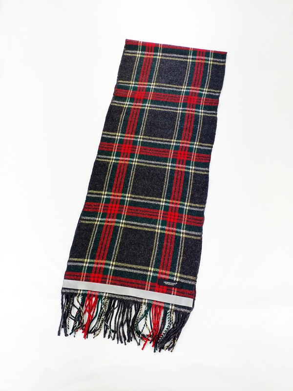 UNDERCOVER アンダーカバー W/Caチェック細巾ストール ブラック