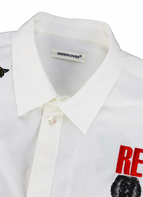 ��26SS��UNDERCOVER MEN'S PRE-COLLECTION ����������С���󥺥ץ쥳�쥯����� ������ե��顼���奿���ץ饤���������֥졼Ĺµ����� �ۥ磻�� UP1F4413