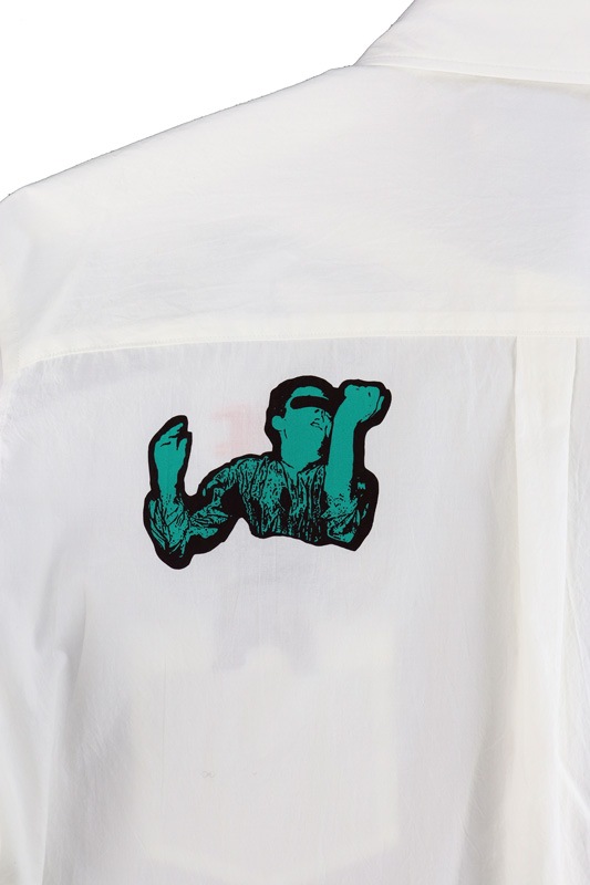 ��26SS��UNDERCOVER MEN'S PRE-COLLECTION ����������С���󥺥ץ쥳�쥯����� ������ե��顼���奿���ץ饤���������֥졼Ĺµ����� �ۥ磻�� UP1F4413