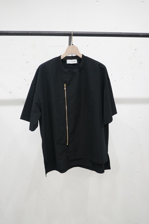 CULLNI クルニ フロント ジップ タフタ Tシャツ CULLNI クルニ Front ZIP Taffeta Tee BLACK 23-SS-019 の通販 - ALLEY
