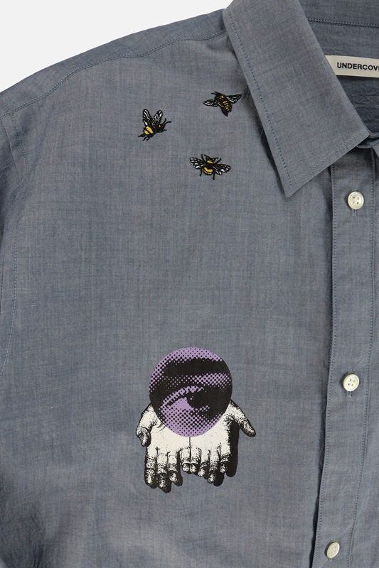 ��26SS��UNDERCOVER MEN'S PRE-COLLECTION ����������С���󥺥ץ쥳�쥯����� ������ե��顼���奿���ץ饤���������֥졼Ĺµ����� �饤�ȥ֥롼���졼 UP1F4413