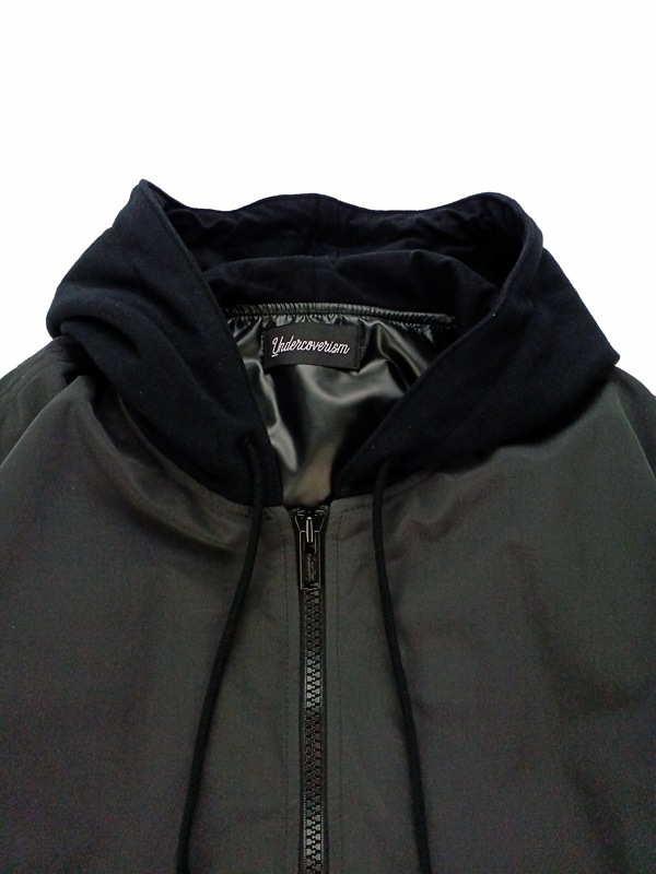 Undercoverism アンダーカバーイズム Nyピーチタッサー裏毛切替フード