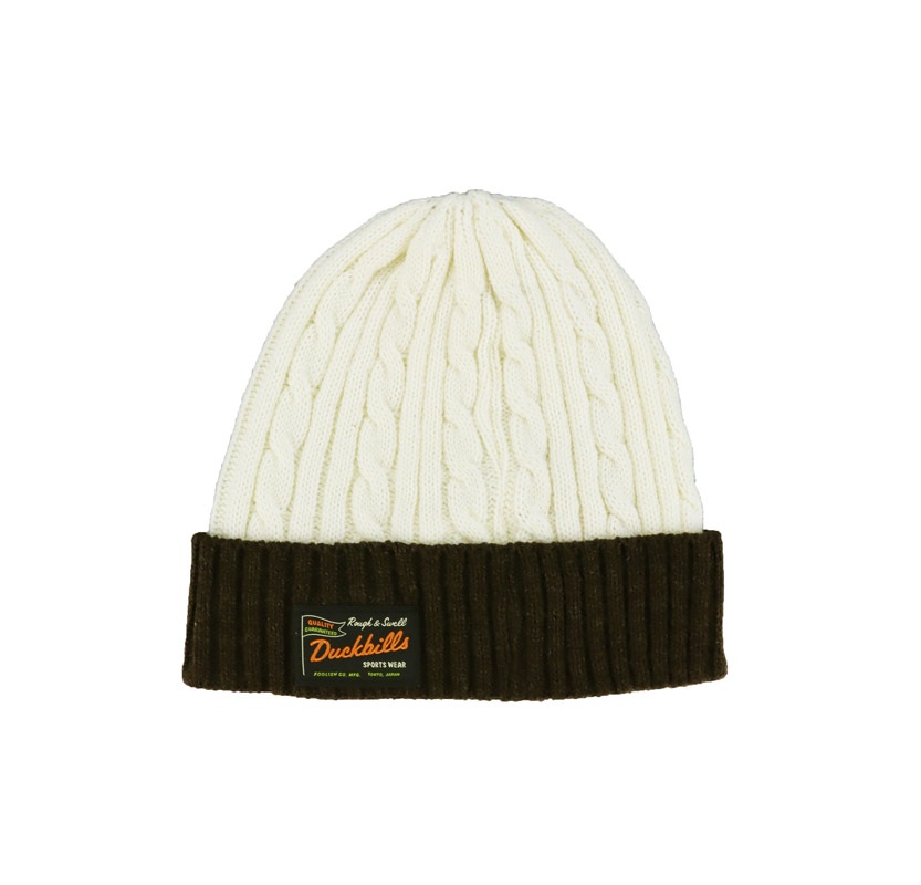 rough&swell ��ե���ɥ������� ARAN BEANIE �˥åȥ���å� �֥饦�� RSA-25208