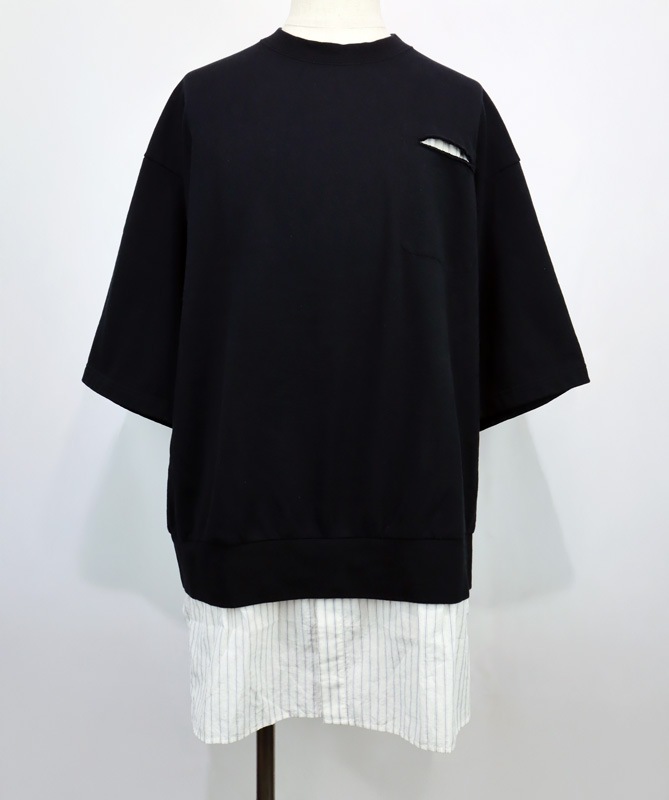 ��26SS��UNDERCOVER MEN'S PRE-COLLECTION ����������С���󥺥ץ쥳�쥯����� TEE/ST�����mixȾµPK�������å� �֥�å� UP1F4803