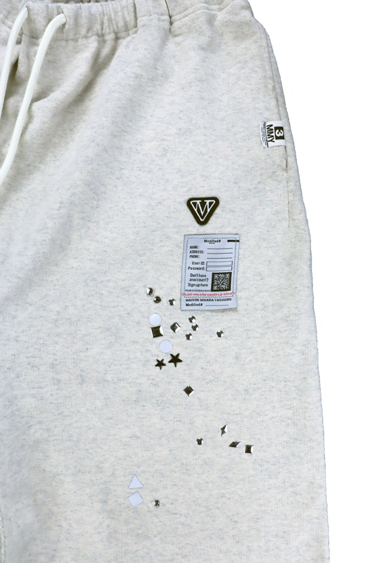 ��25AW��Maison MIHARA YASUHIRO �᥾�� �ߥϥ�䥹�ҥ� Embellished Distressed Sweat Pants �ۥ磻�� J15PT724