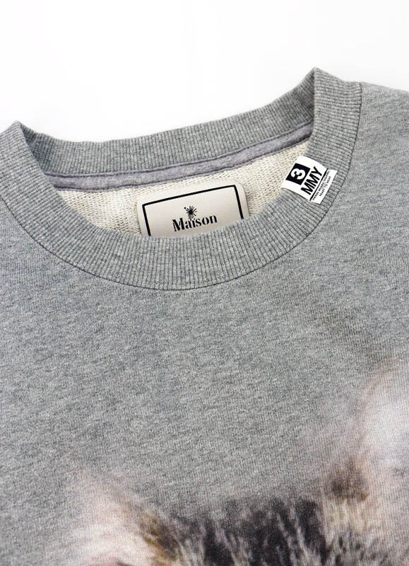 ��25AW��Maison MIHARA YASUHIRO �᥾�� �ߥϥ�䥹�ҥ� Cat Printed Sweatshirt ���졼 J15PO742