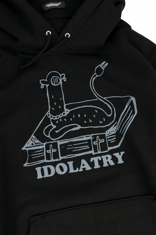 【関税込み】UNDERCOVER ブラック Idolatry フーディ UNDERCOVER アンダーカバー HOODIE GRACE IDOLATRY/flocky