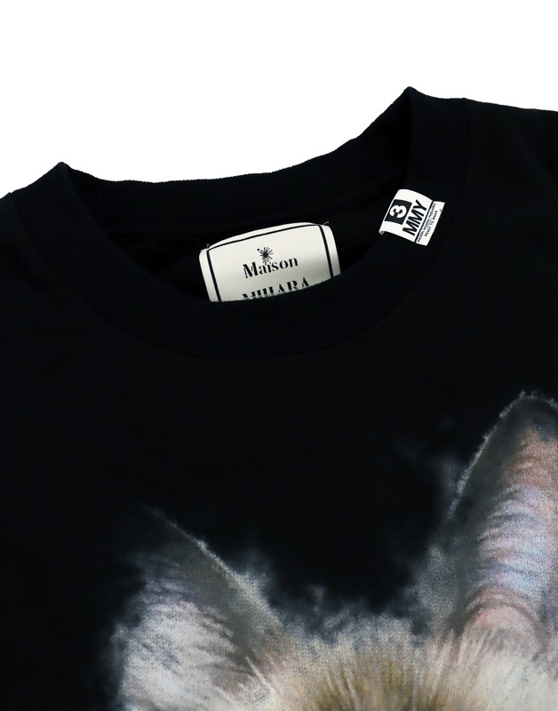 ��25AW��Maison MIHARA YASUHIRO �᥾�� �ߥϥ�䥹�ҥ� Cat Printed Sweatshirt �֥�å� J15PO742