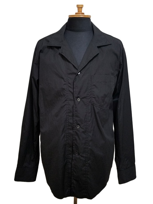sulvam サルバム オープンカラーシャツ ブラック open collar SH SI
