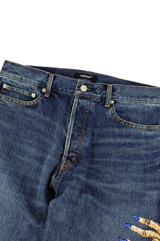 23AW】 UNDERCOVER アンダーカバー ハンドビーズ加工デニムパンツ
