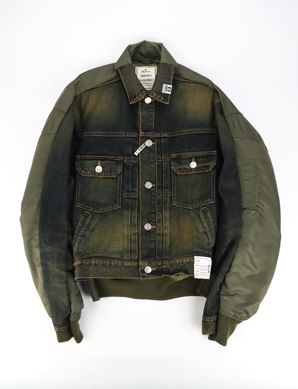 ��26SS��Maison MIHARA YASUHIRO �᥾�� �ߥϥ�䥹�ҥ� Front Back Combined Denim Jacket ����ǥ��� A16BL021