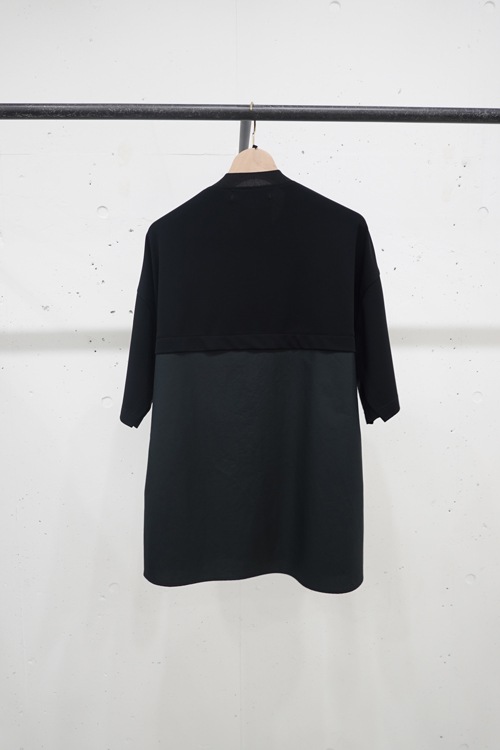 CULLNI クルニ Shirt Cloth Combination Pullover BLACK x BLACK 23-SS