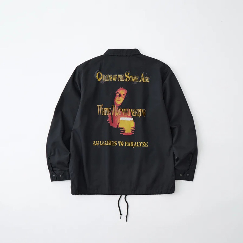 25AWWhite Mountaineering  ۥ磻ȥޥƥ˥󥰡QOTSA LULLABIES TO PARALYZE COACH JACKET BLACKBC2573203