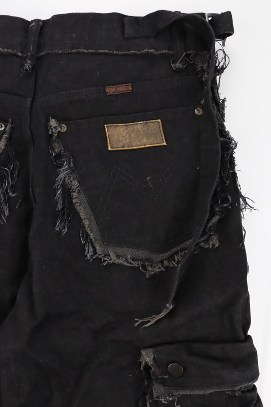 25AW】MINUS マイナス Slash Seam Twist Cargo Jeans(NOIR) M-P1