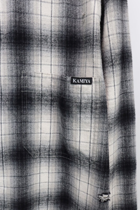 25AWKAMIYA ߥ Hooded Check Shirt 졼 G15SH055