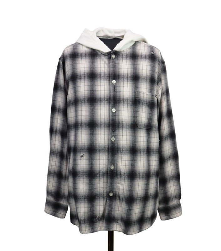 25AWKAMIYA ߥ Hooded Check Shirt 졼 G15SH055