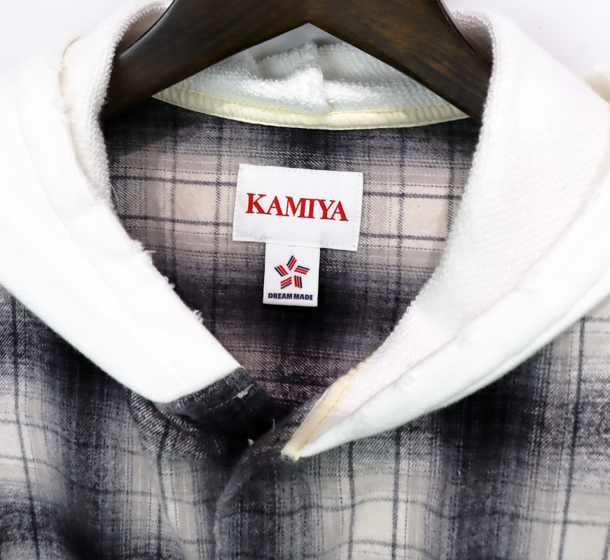 25AWKAMIYA ߥ Hooded Check Shirt 졼 G15SH055