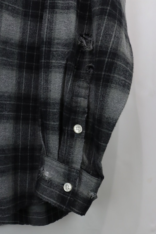 25AWKAMIYA ߥ Hooded Check Shirt ֥å G15SH055