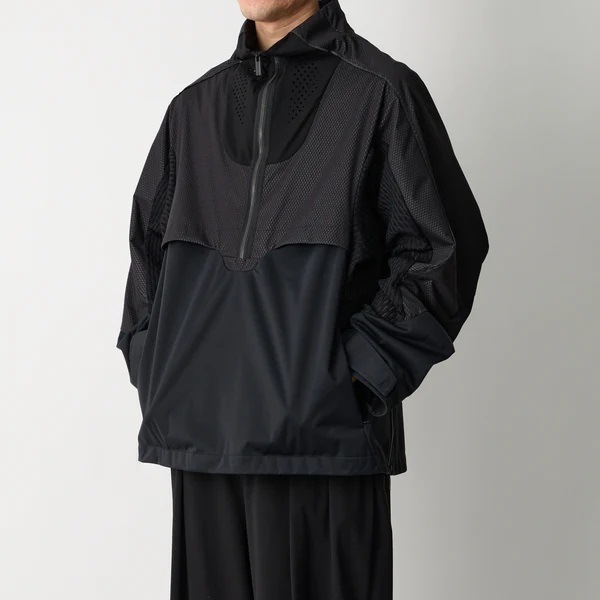 [26SS]White Mountaineering  �ۥ磻�ȥޥ���ƥ˥���� WINDSTOPPER PULLOVER BLACK BK2671202