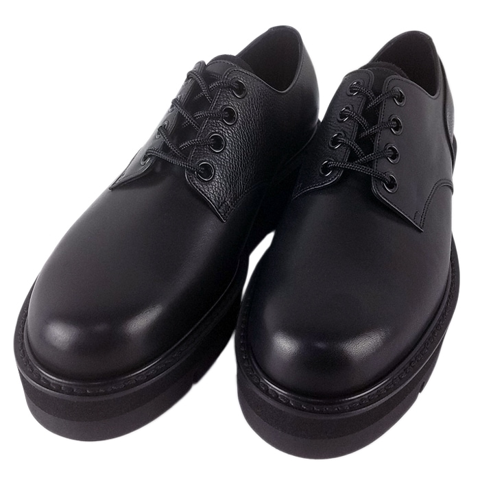 foot the coacher フットザコーチャー プレーントゥシューズ ブラック