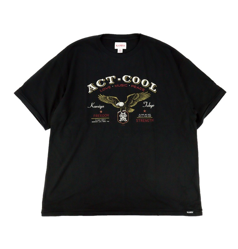 ��26AW��KAMIYA ���ߥ� "ACT-COOL Eagle" T-shirt �֥�å� G17TS113
