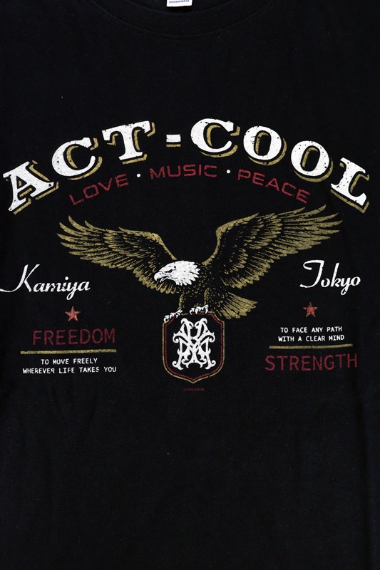 ��26AW��KAMIYA ���ߥ� "ACT-COOL Eagle" T-shirt �֥�å� G17TS113