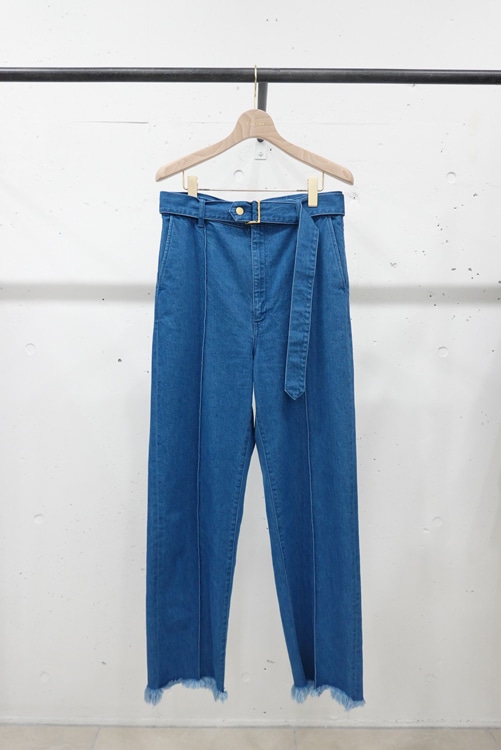 70%OFF】CULLNI クルニ Fringe Wide Denim With Long Belt BLUE 22-AW