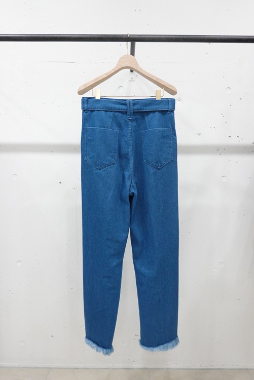 70%OFF】CULLNI クルニ Fringe Wide Denim With Long Belt BLUE 22-AW