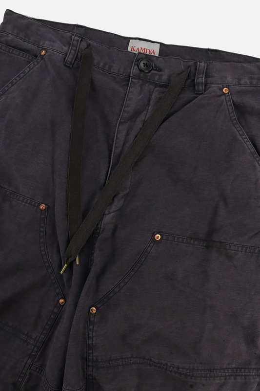 25AWKAMIYA ߥ Back Satin Painter Pants ֥å G15PT038