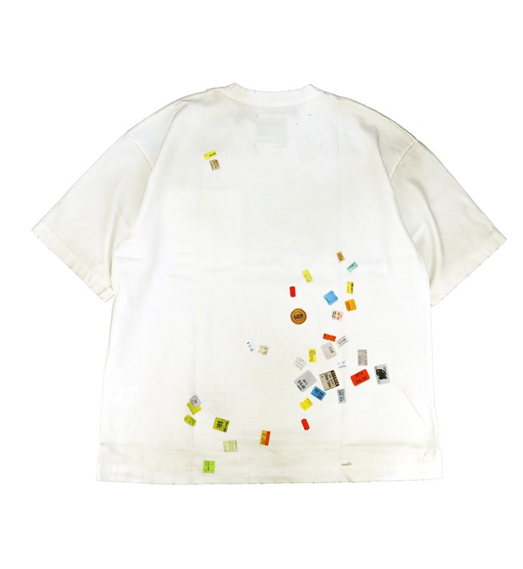 ��26AW��Maison MIHARA YASUHIRO �᥾�� �ߥϥ�䥹�ҥ� Price Tag Sticker Printed T-shirt �ۥ磻�� A17TS591