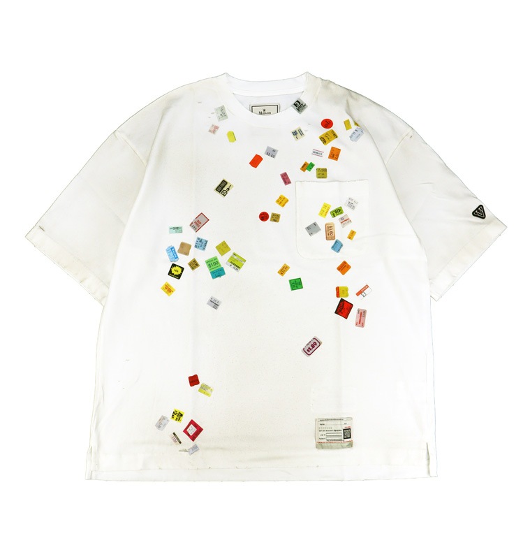 ��26AW��Maison MIHARA YASUHIRO �᥾�� �ߥϥ�䥹�ҥ� Price Tag Sticker Printed T-shirt �ۥ磻�� A17TS591