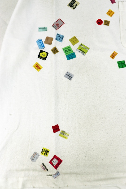 ��26AW��Maison MIHARA YASUHIRO �᥾�� �ߥϥ�䥹�ҥ� Price Tag Sticker Printed T-shirt �ۥ磻�� A17TS591